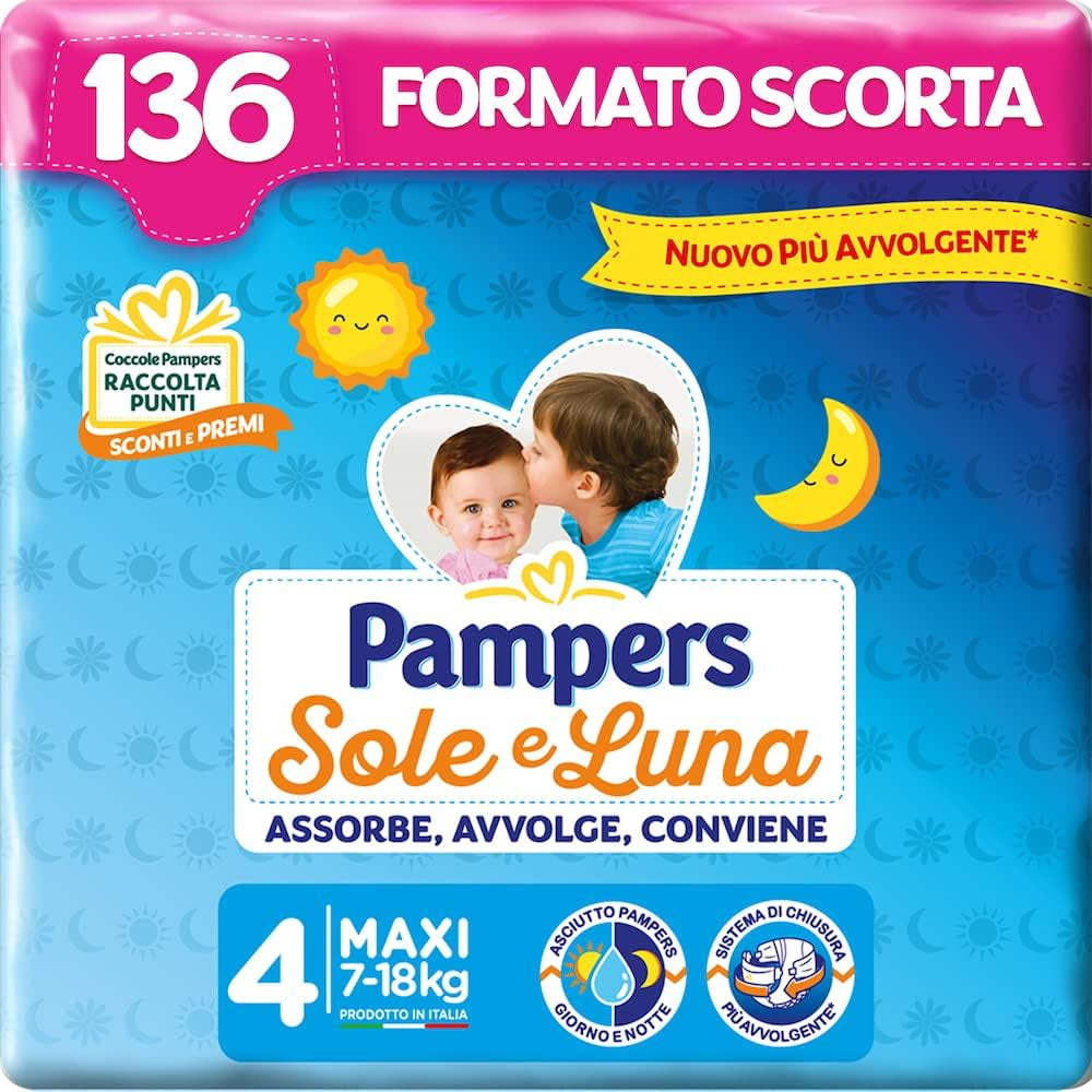 Pampers sol- og månebleer, unisex, junior, str. 5 (11-25 kg), 120 bleer