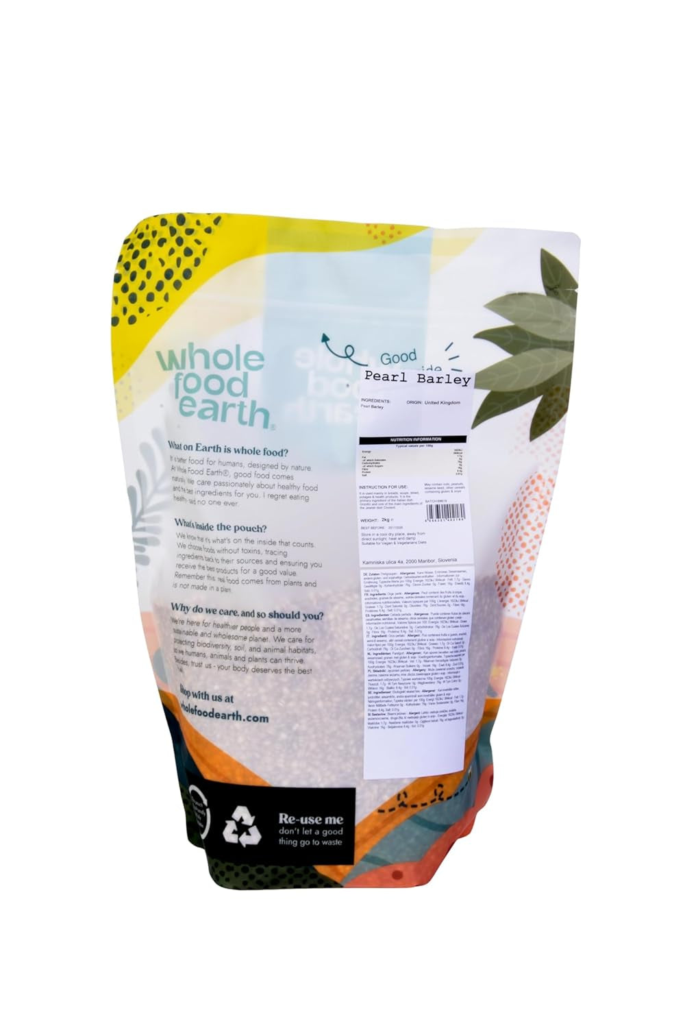 Wholefood Jordperlebyg - ikke-GMO - vegansk - mælkefri - uden tilsat sukker, 2 kg