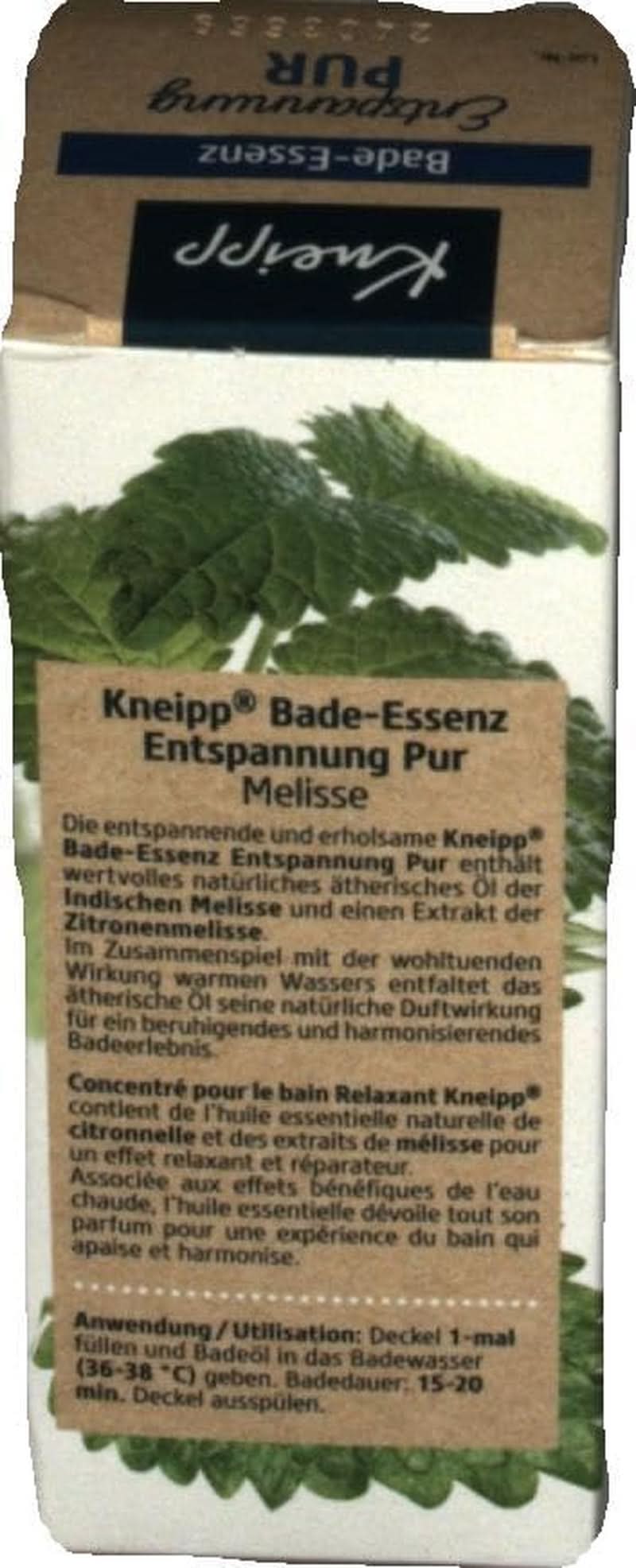 Kneipp Bade, badeolie med naturlig indisk melissa æterisk olie og citronmelisseekstrakt, 100 ml Naty Shop