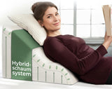 Læsepude til seng og sofa, komfortabel rygpude med memoryskum, anti-reflux pude kan bruges som sengepude, ryglæn eller hovedgærde, komfortabel sengepude som behagelig rygstøtte
