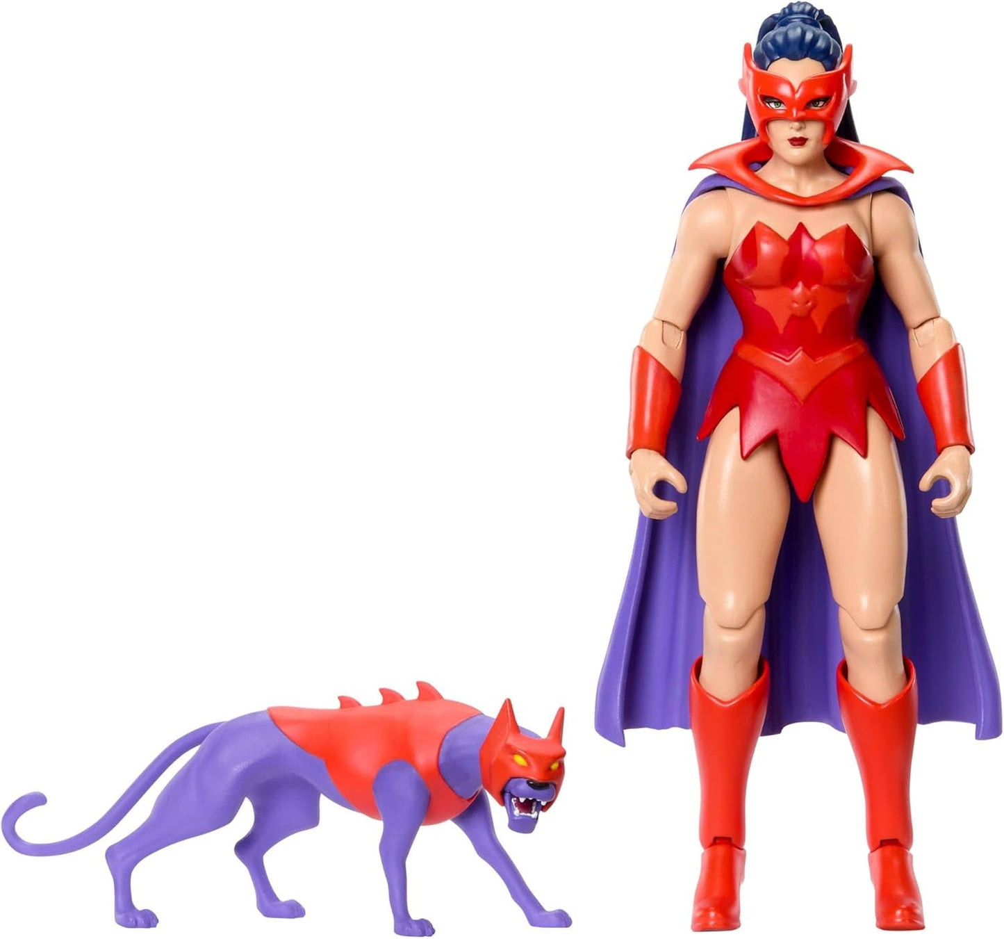 Masters of the Universe Origins Action Figur Catra fra tegneseriesamlingen, ca. 14 cm høj 1980'er tv-serie Heltinde Princess of Power Detaljeret design og kattetilbehør JBM84 Action Figurer Naty Shop Standardtitel