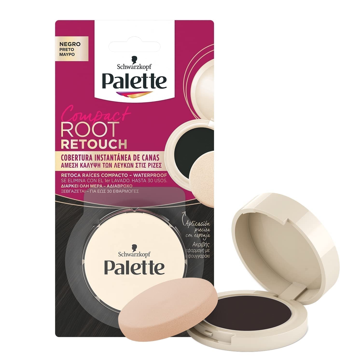 Palette Compact Root Retouch Retouchering Root Pulver, kompakt, kastanjebrun, 1 stk Hårfarve Naty Shop 26 G (1 pakke) Sort