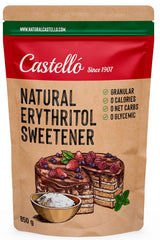 Natürliches Erythrit - Kristallzucker | 10G = 7G Zucker | Natürlicher Zuckerersatz - 0 Kalorien - 0 Glykämischer Index - Keto Und Paleo - 0 Netto-Kohlenhydrat - Kein GVO - Castello siden 1907-1 kg sødemidler Naty Shop 850 G (1Er Pack)
