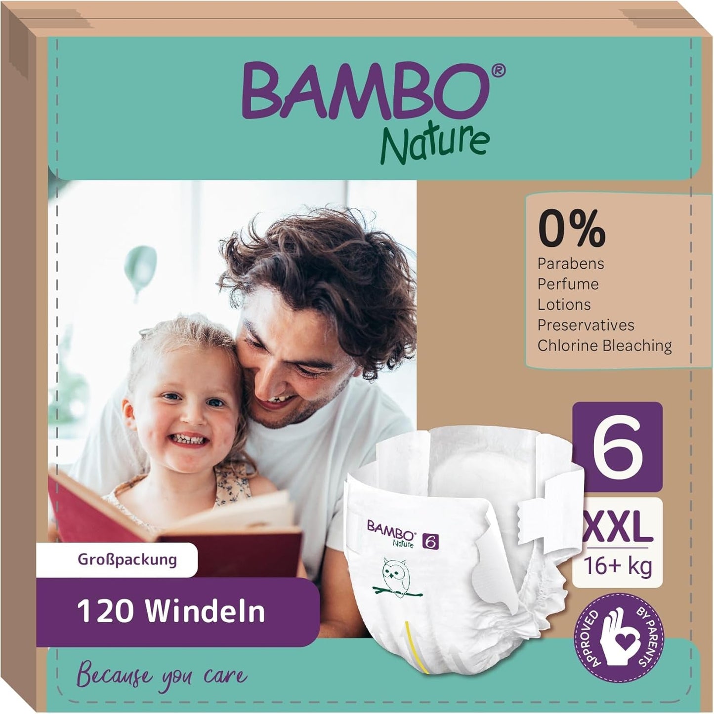 Bambo Nature Babybleer, Størrelse 1 (2-4 kg), 132 Count Månedsæske | Premium bleer med forbedret lækagebeskyttelse | Ultimativ komfort og frihed for nyfødte | Dermatologisk testede bleer