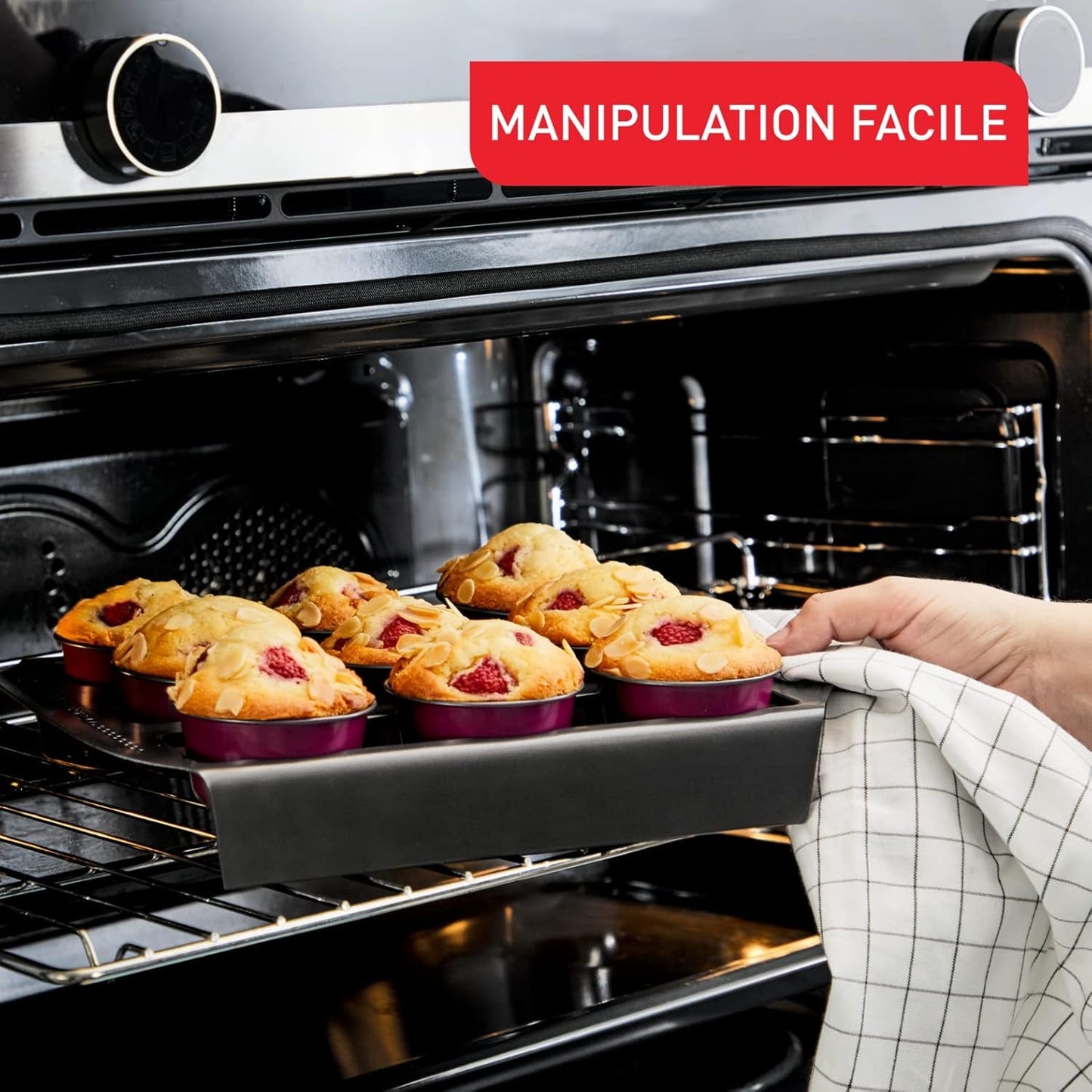 Tefal Creabake J3089304 3 Stück Brioche-Backform Antihaft-Beschichtung, Leicht Entnehmbar, Stapelbar, Einfache Austellung, Backform Forme og bageplader Naty Shop