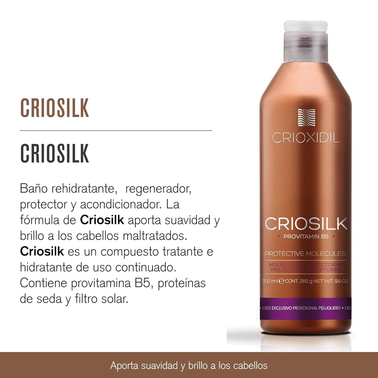 Criosilk hårbalsam, 300 ml, med provitamin B5 og silkeproteiner, giver beskadiget hår smidighed og glans, fugter og regenererer håret Naty Shop hårmaske
