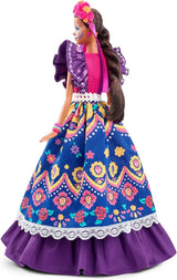 2022 Día De Muertos Barbie-dukke med pjusket traditionel kjole, blomsterkrans og Calavera-ansigtsmaling, gave til samlere