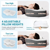 Elviros Memory Foam Ortopædisk pude Nakkesmertepude Sovepude Ergonomisk nakkepude Nakkestøttepude Anti-snorkepude til sidesover Mavesover Hvide cervikale ortopædiske puder Naty Shop