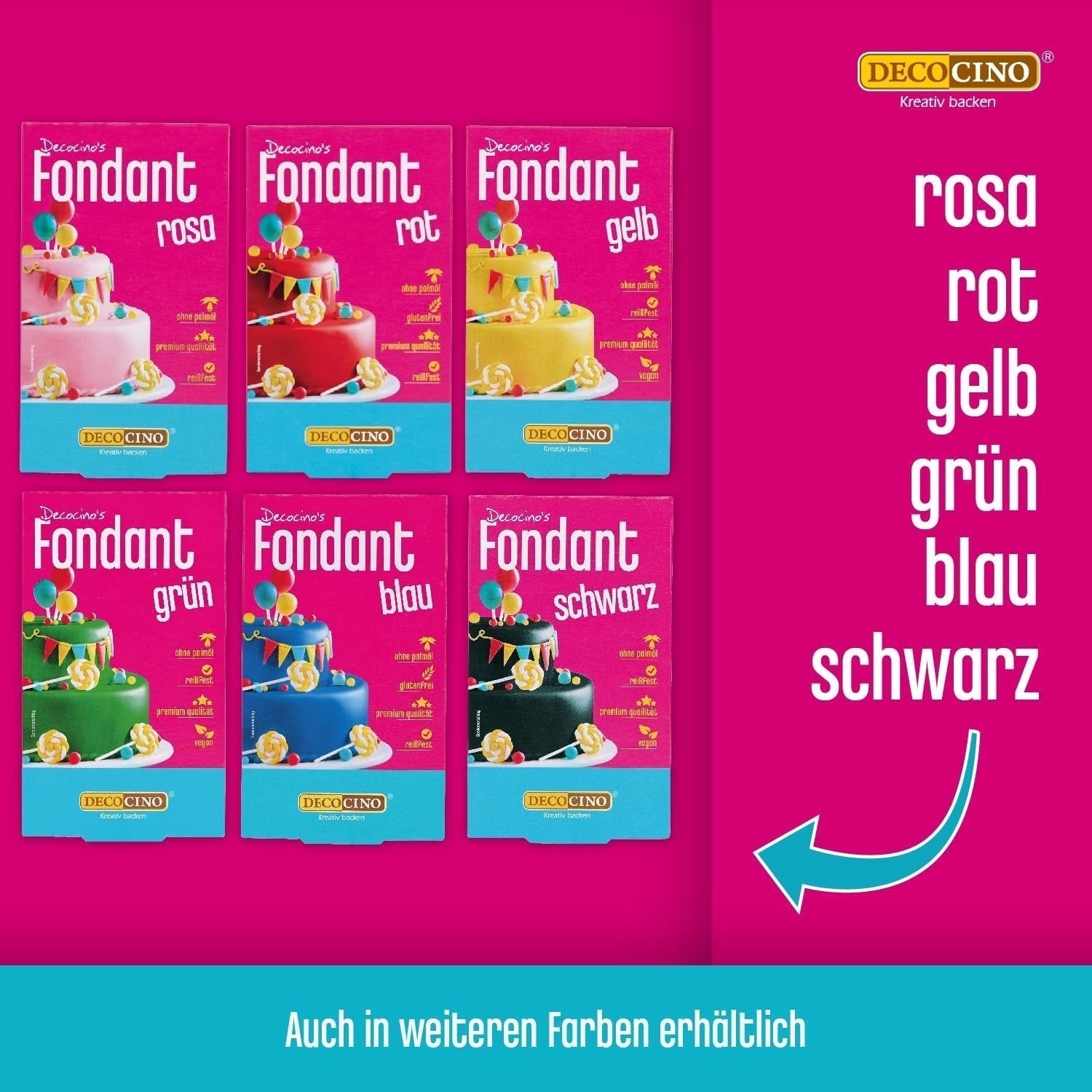 DECOCINO hvidrullet fondanttæppe - 300 g - brugsklart fondanttæppe til at dække og dekorere kager og cupcakes - glutenfri og vegansk (pakke med 2) Naty Shop Sugarpaste
