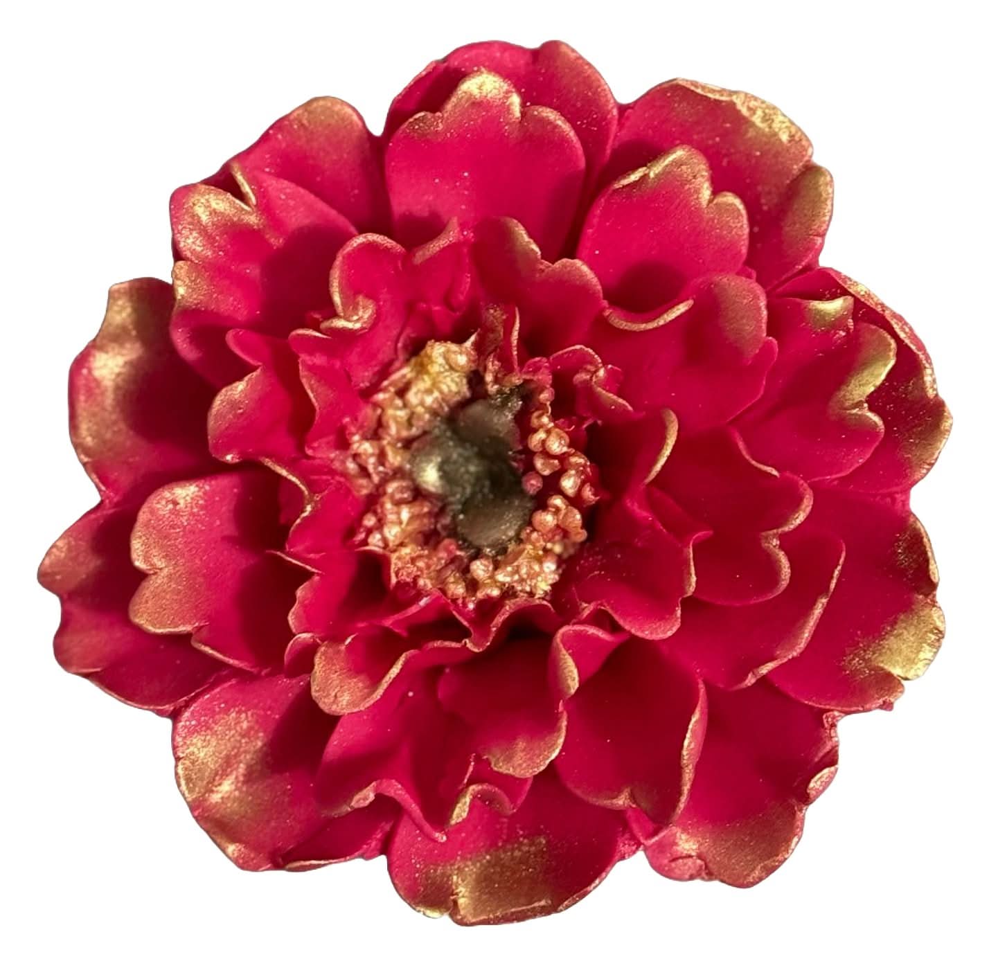 Spiselig sukkerdekoration, Fuchsia pæonpynt fra Sugar Paste Nati Shop