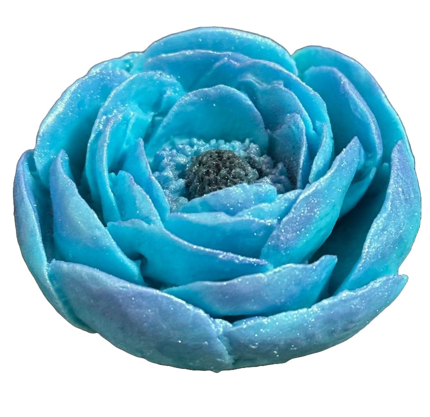 Spiselig sukkerdekoration, Turkis pæonpynt fra Sugar Paste Nati Shop