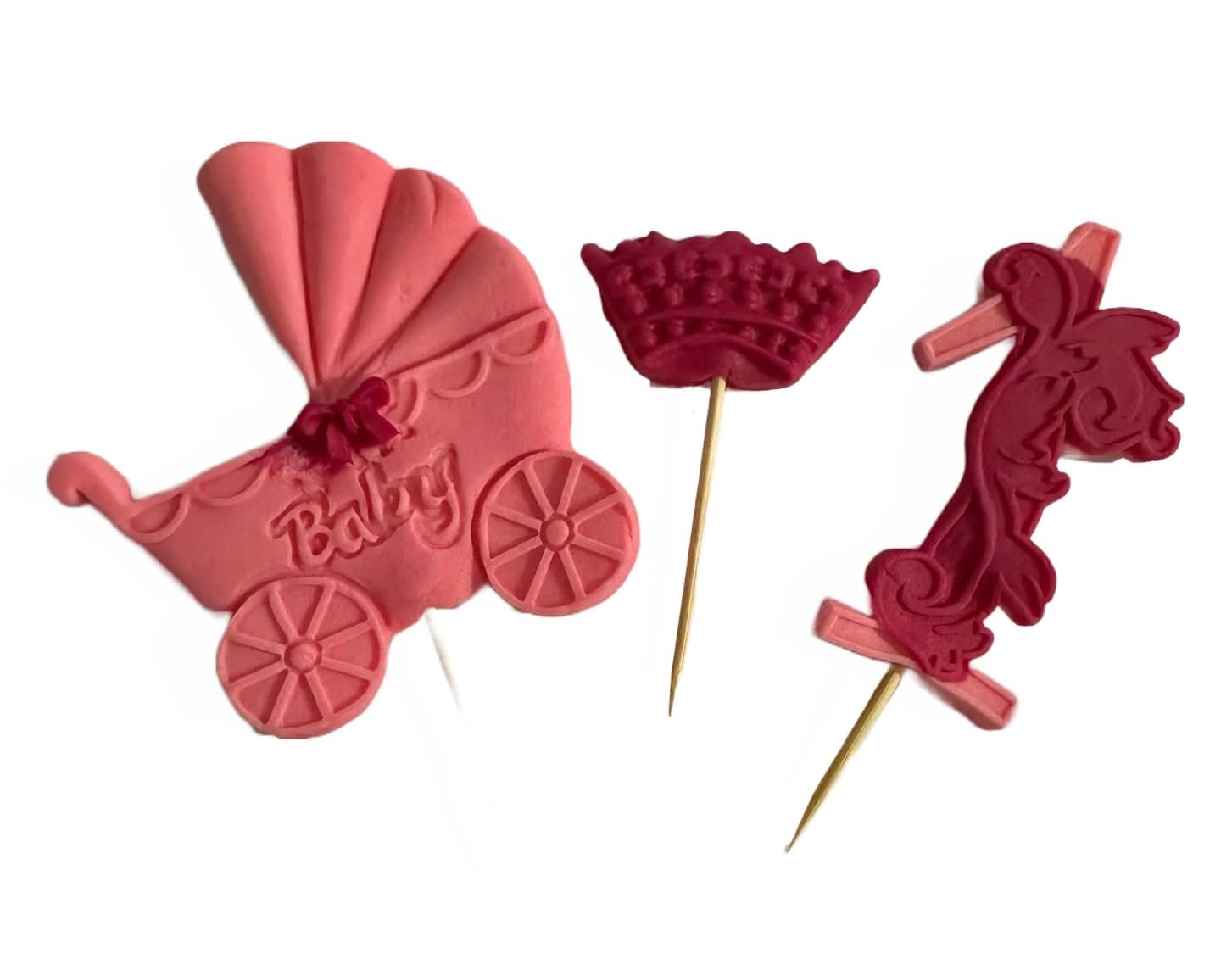 Spiselig sukkerdekoration, nummer 1, pink/fuchsia Dekorationer fra Sugar Paste Nati Shop
