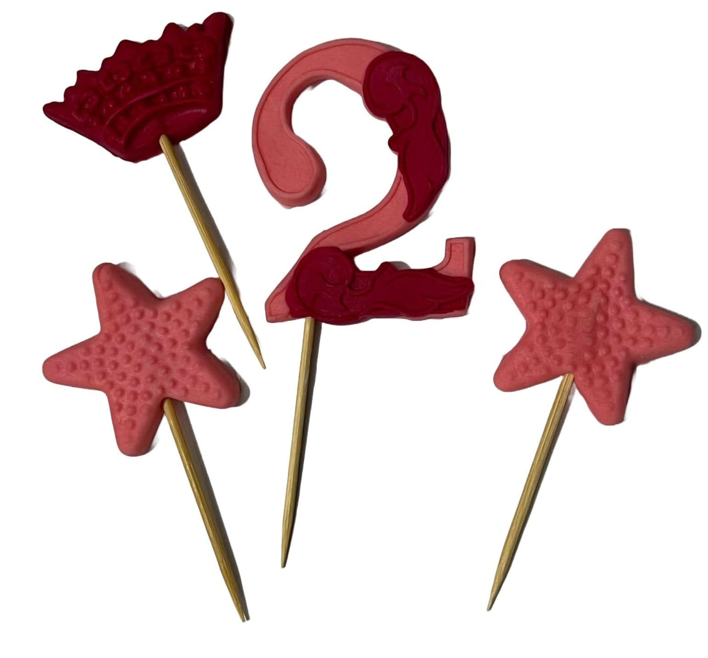 Spiselig sukkerdekoration, nummer 2, pink/fuchsia Dekorationer fra Sugar Paste Nati Shop