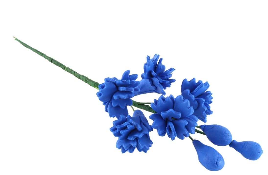 Spisesukker dekoration, Blå blomsterkvist Nati Shop