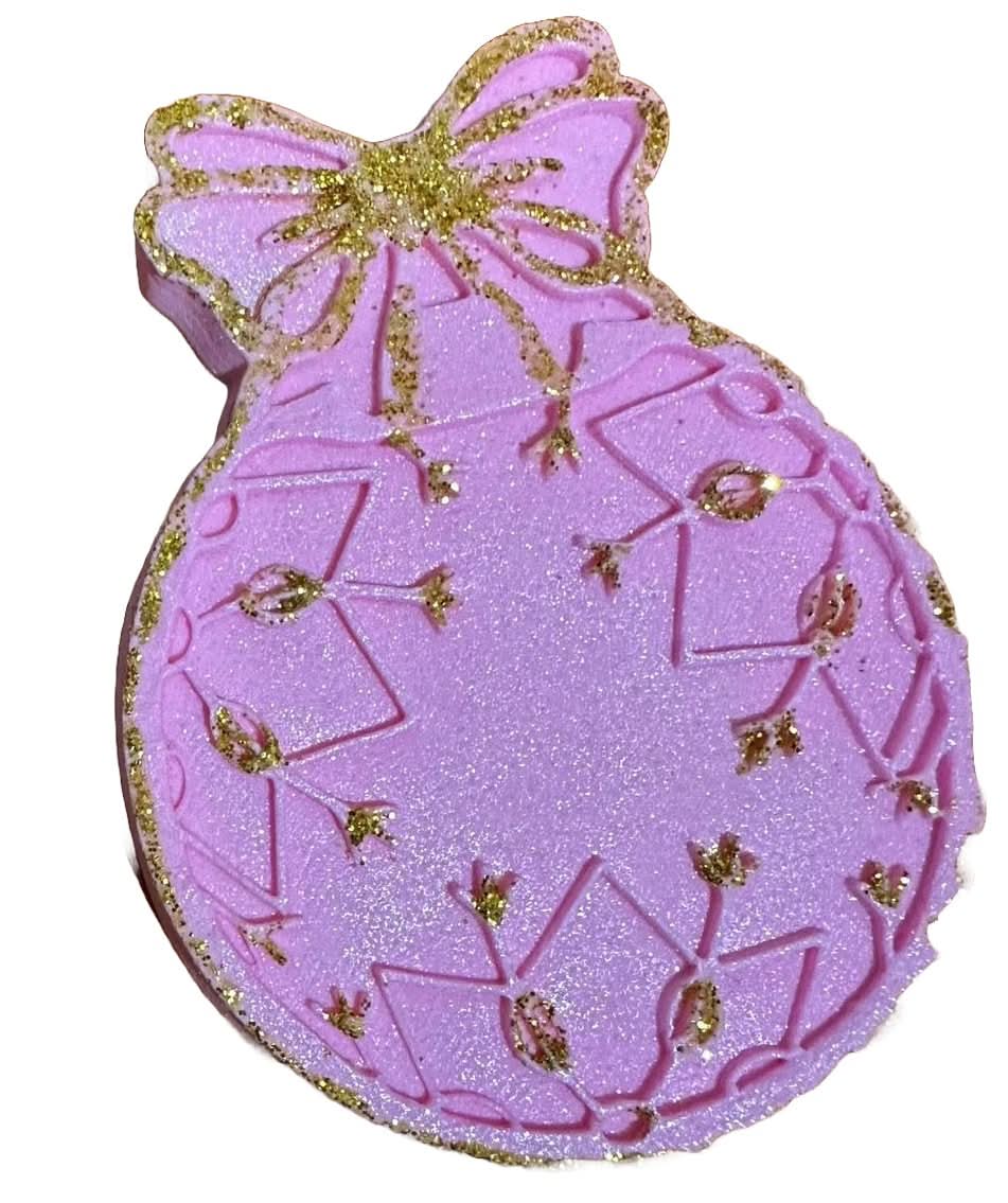 Spiselig sukkerpynt, juletræsklode, pink Pynt fra Sugar Paste Nati Shop