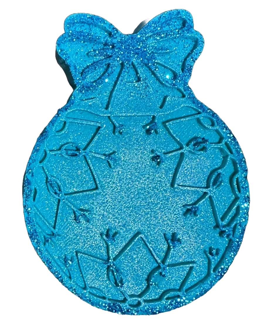 Spiselig sukkerpynt, juletræsklode, turkis Dekorationer fra Sugar Paste Nati Shop