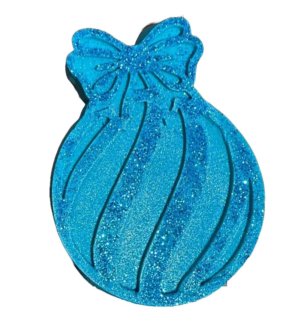 Spiselig sukkerpynt, juletræsklode, turkis Dekorationer fra Sugar Paste Nati Shop