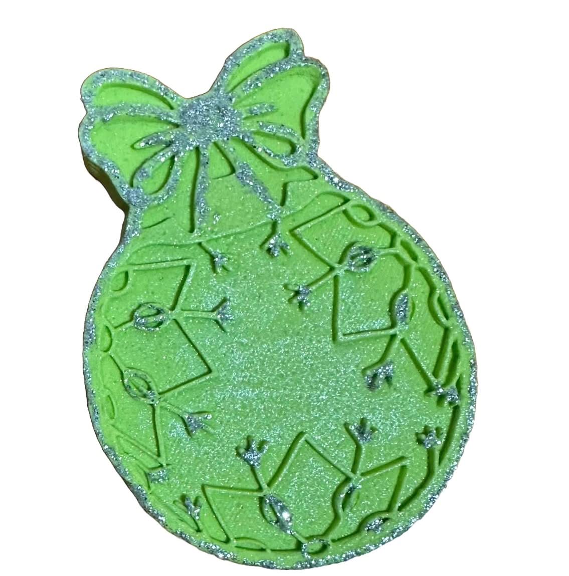 Spiselig sukkerdekoration, juletræskugle, grøn Pynt fra Sugar Paste Nati Shop