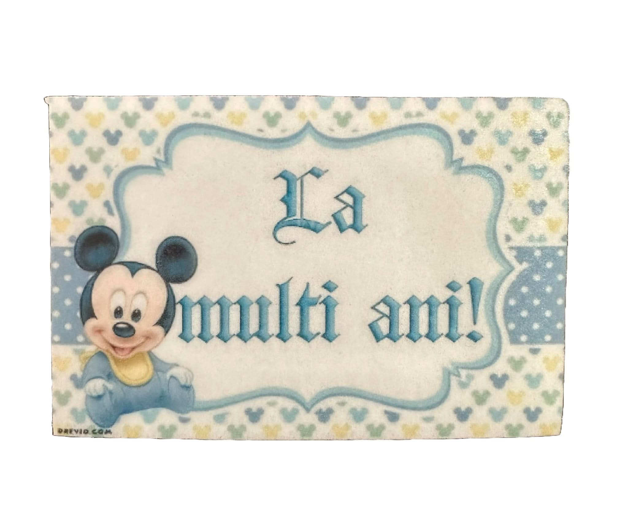 Spiselig sukkerdekoration, Mickey Mouse - "Tillykke med fødselsdagen!" Nati butik