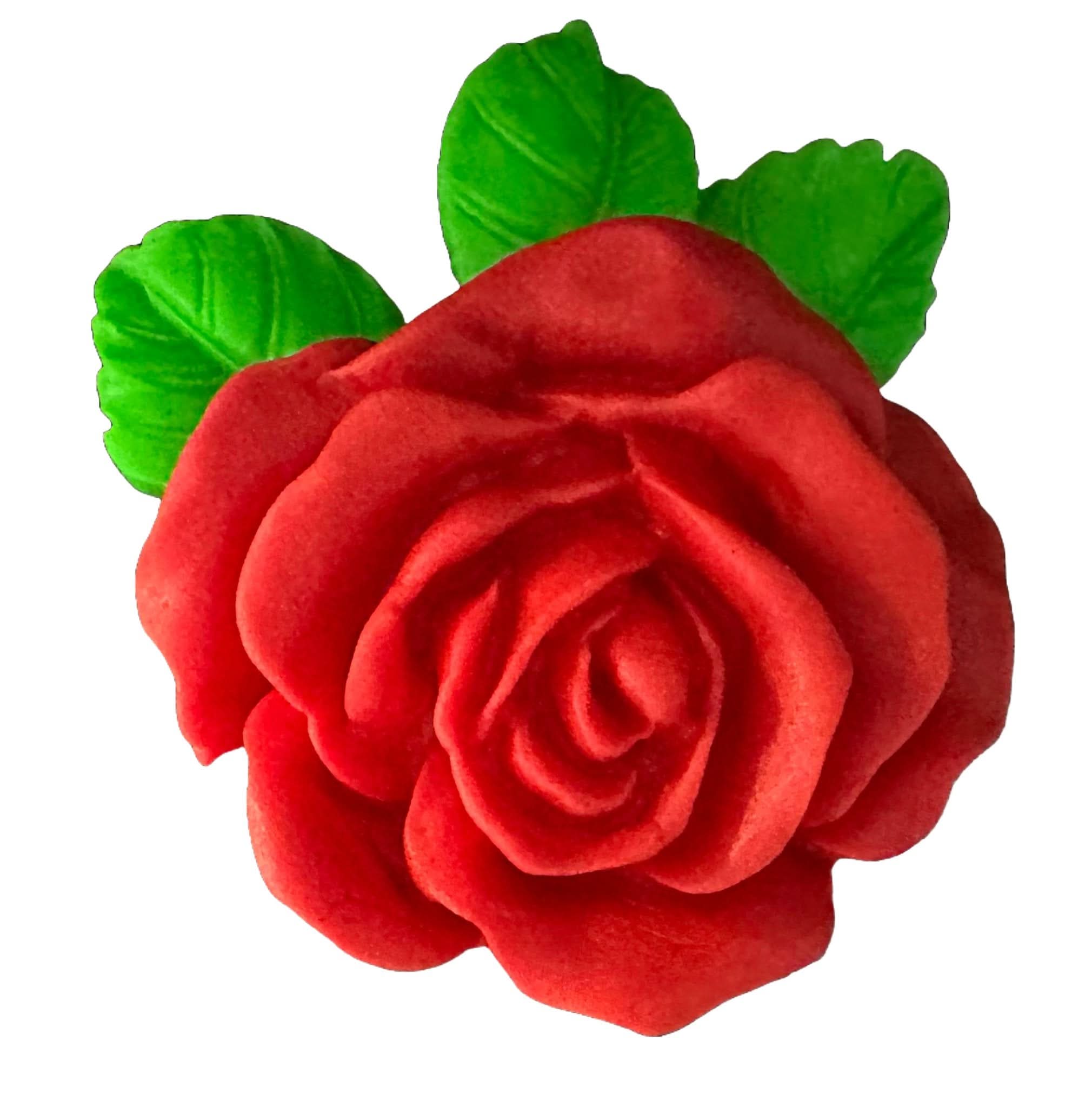 Spiselig sukker dekoration, Red Rose Sugar Paste Decorations Nati Shop