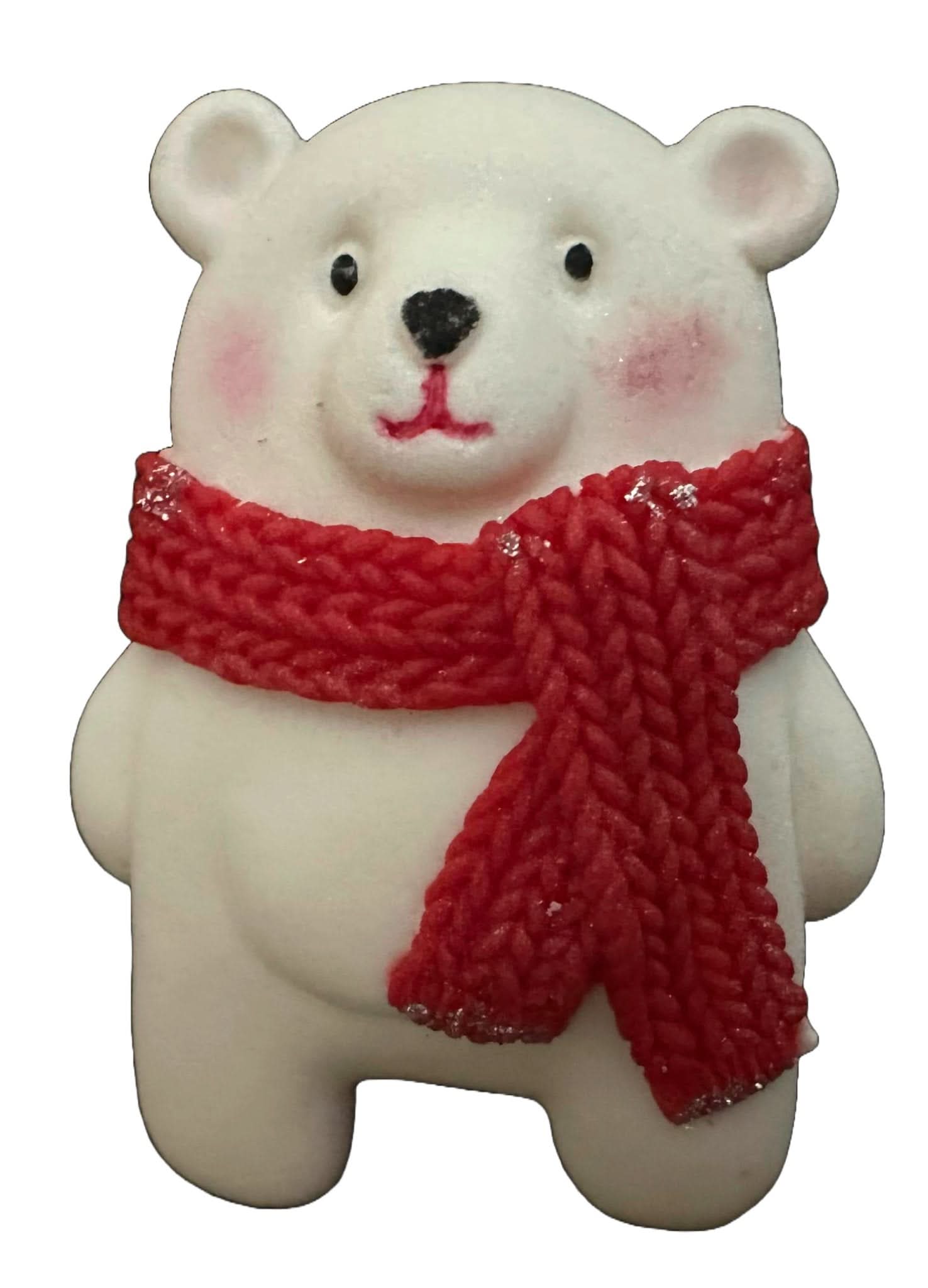 Spiselig sukkerdekoration, hvid bamse Nati Shop