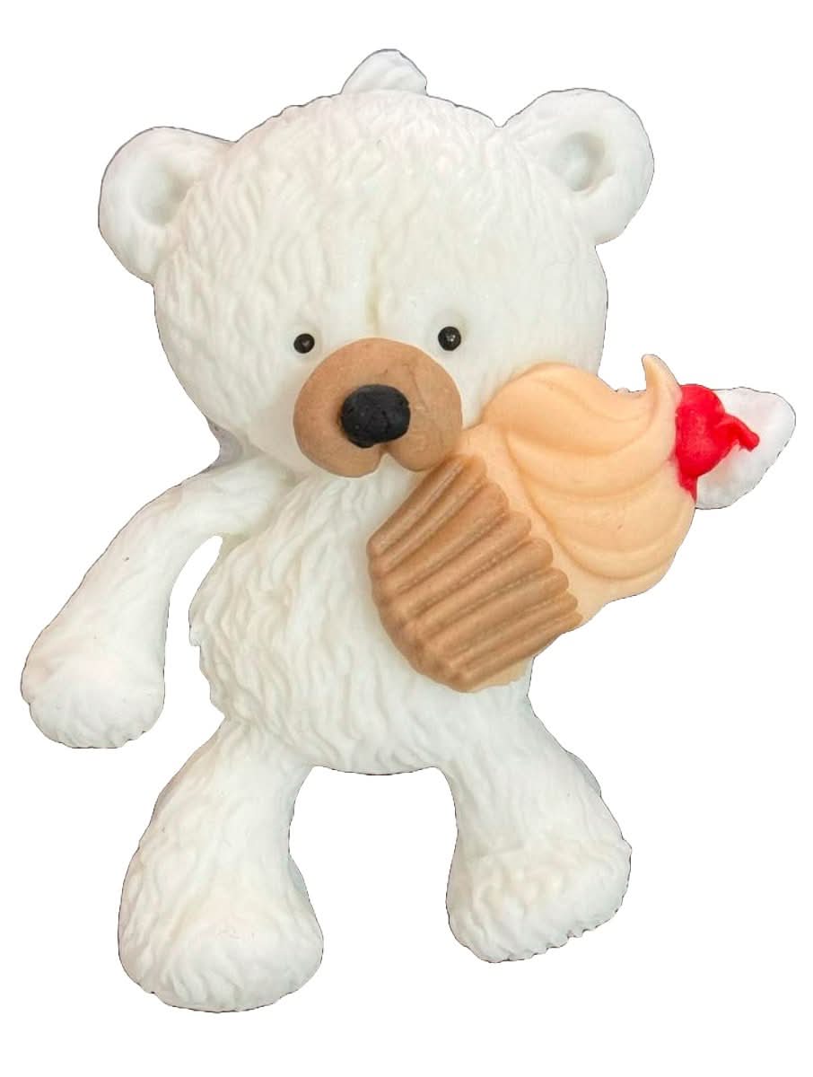 Spiselig sukkerdekoration, Bjørn med cupcakedekorationer fra Sugar Paste Nati Shop