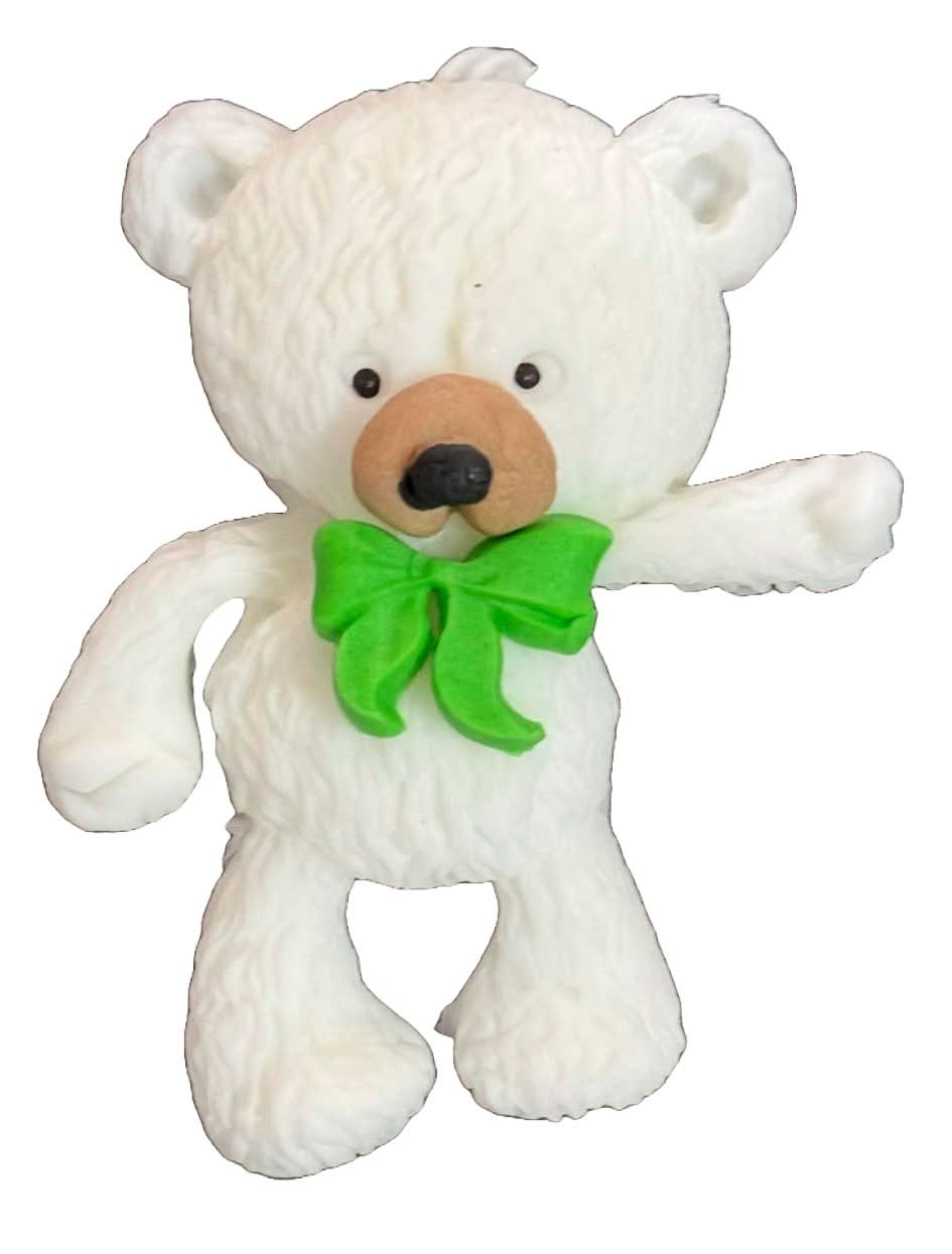 Spiselig sukkerdekoration, Bamse med sløjfedekorationer fra Sugar Paste Nati Shop