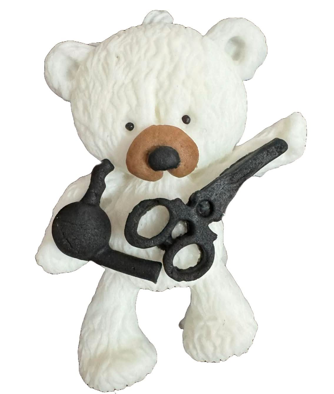 Spiselig sukkerdekoration, Barber Bear Sugar Paste Decorations Nati Shop