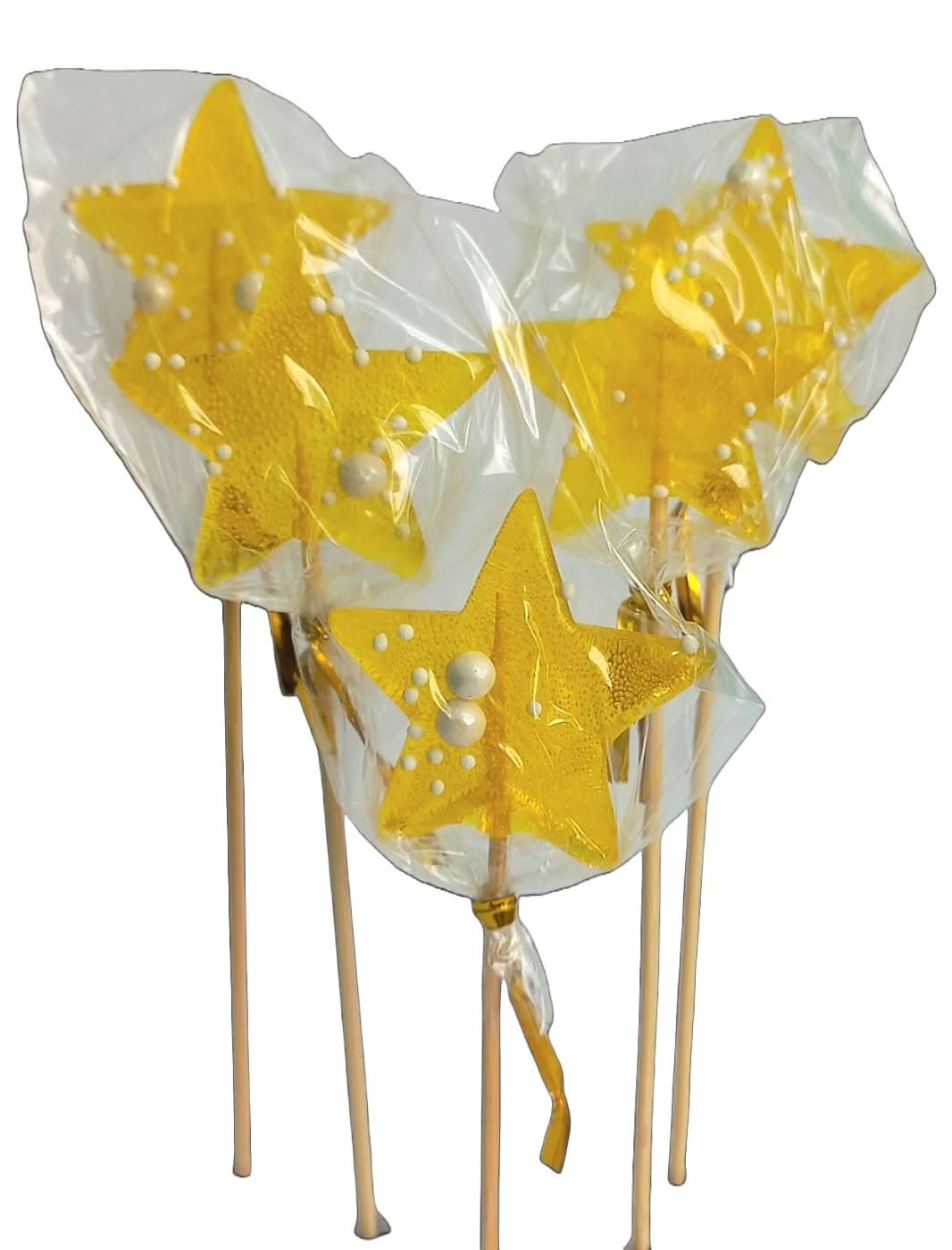 Spiselig sukkerdekoration, isomalt, gul, 1 stk. Dekorationer fra Sugar Paste Nati Shop