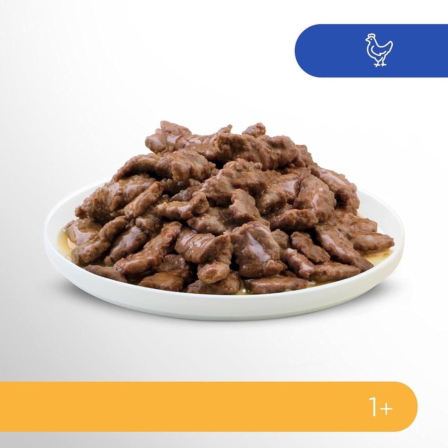Vådfoder til katte Perfect Fit Sensitive 1+ med kylling i sauce, 12 poser, 12 x 85g - Premium vådfoder til følsomme katte fra 1 år, uden hvede og soja, for at støtte fordøjelsen