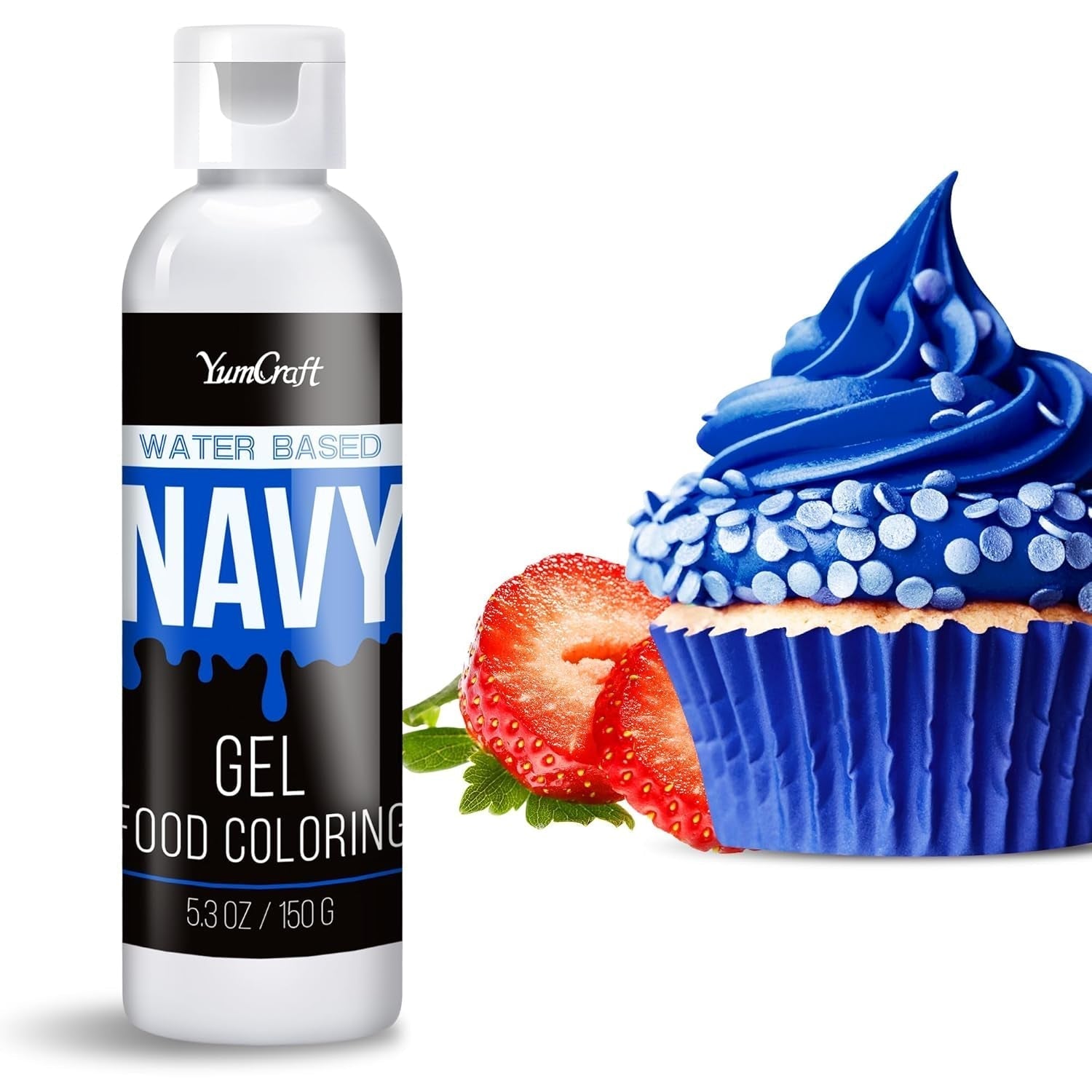 Gel-madfarve - højkoncentreret gel-madfarve til kager, bagning, påskeæg, drikkevarer - Sukkerfri madfarve til fondant, glasur, slim, kagepynt (rød fløjl, 150 g)