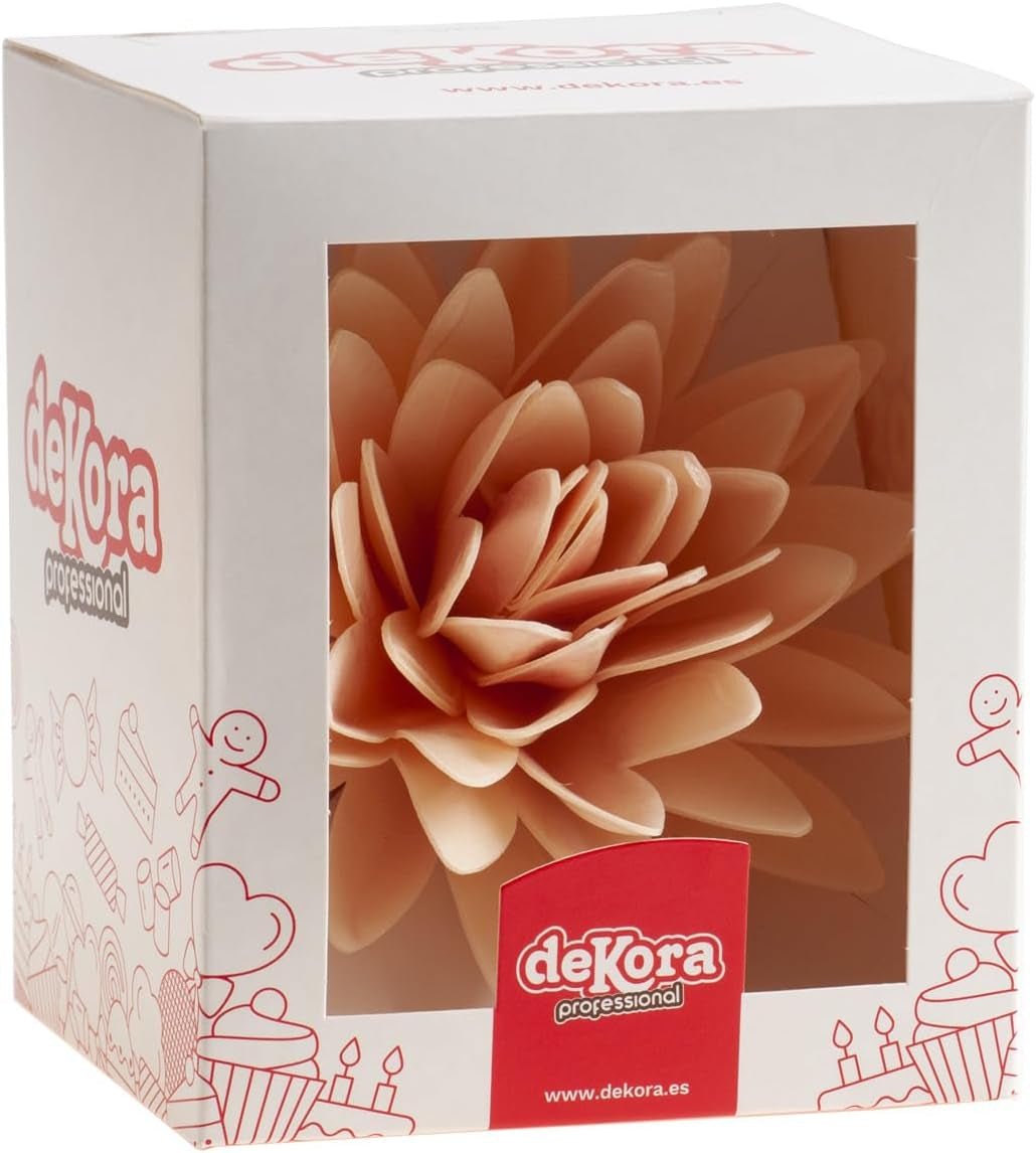dekora - 12,5 cm Kæmpeblomst - Efterårsdahlia - Glutenfri, Laktosefri, Vegansk - Kagepynt til bryllupper, fødselsdage og desserter - Nem at bruge Naty Shop Sugarpaste