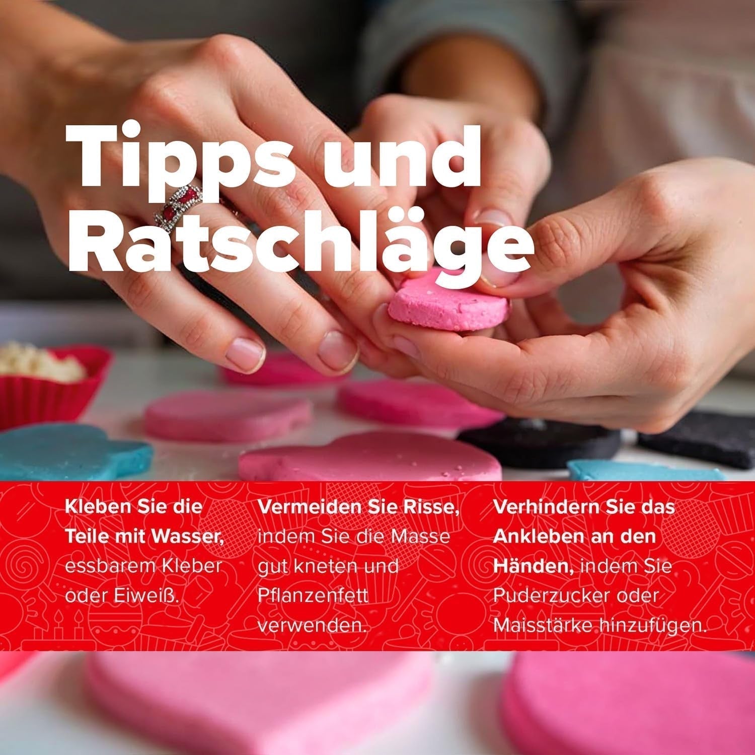 Dekora - Hvid sugarpaste fondant 150g - Perfekt til kager og bagepynt - Gluten- og laktosefri - Vaniljesmag - Blød, fleksibel og nem at forme til kreative dekorationer Naty Shop Sugarpaste