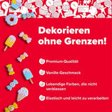 Dekora - Hvid sugarpaste fondant 150g - Perfekt til kager og bagepynt - Gluten- og laktosefri - Vaniljesmag - Blød, fleksibel og nem at forme til kreative dekorationer Naty Shop Sugarpaste