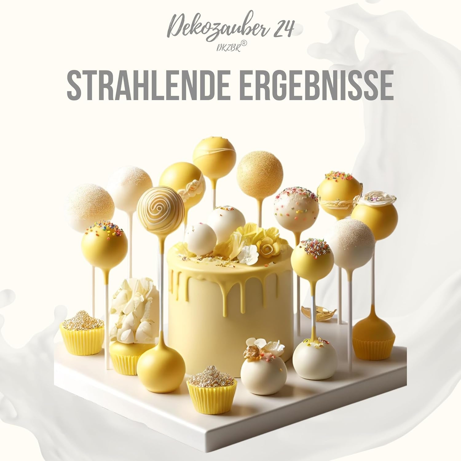Dekozauber24 couverture dråber, hvide, 500 g, med hvid chokolade og vaniljesmag, Deco Melts chips, mikroovnsikker, til cake pops, kager, tærter, tærter, dryp eller glasur Naty Shop Sugarpaste