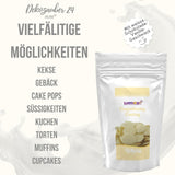 Dekozauber24 couverture dråber, hvide, 500 g, med hvid chokolade og vaniljesmag, Deco Melts chips, mikroovnsikker, til cake pops, kager, tærter, tærter, dryp eller glasur Naty Shop Sugarpaste