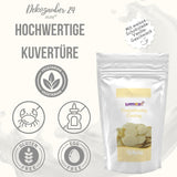 Dekozauber24 couverture dråber, hvide, 500 g, med hvid chokolade og vaniljesmag, Deco Melts chips, mikroovnsikker, til cake pops, kager, tærter, tærter, dryp eller glasur Naty Shop Sugarpaste