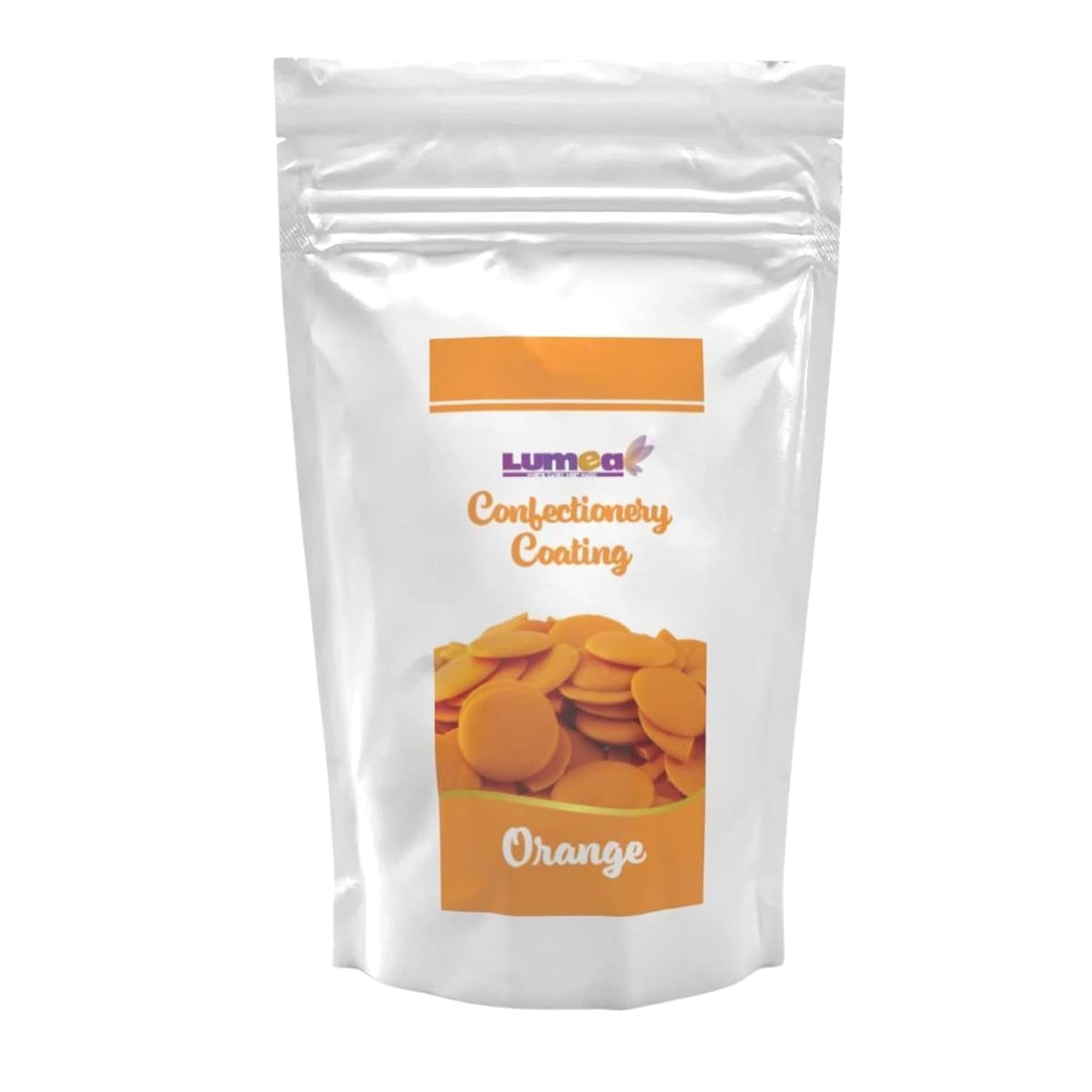 Dekozauber24 couverture dråber, hvide, 500 g, med hvid chokolade og vaniljesmag, Deco Melts chips, mikroovnsikker, til cake pops, kager, tærter, tærter, dryp eller glasur Naty Shop Sugarpaste Orange