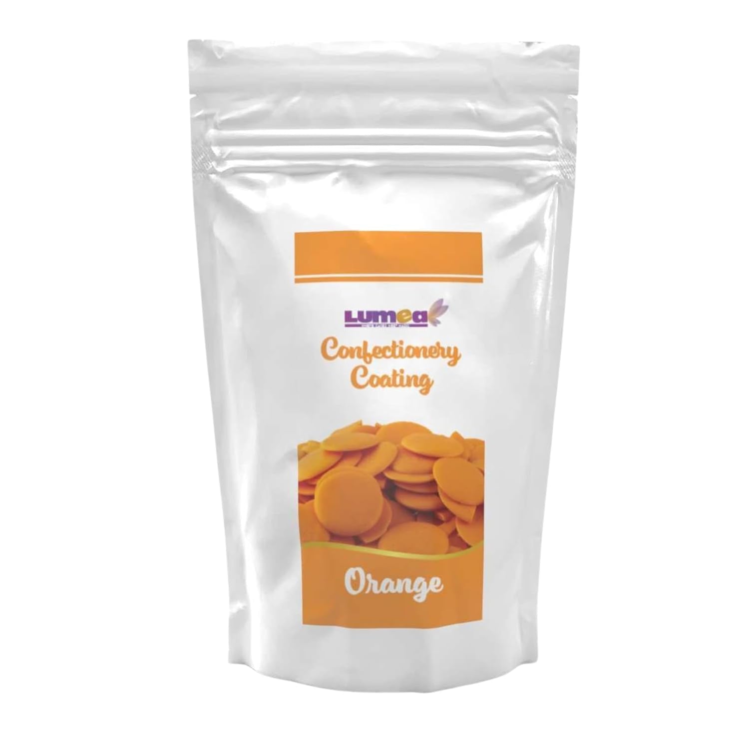 Dekozauber24 couverture dråber, hvide, 500 g, med hvid chokolade og vaniljesmag, Deco Melts chips, mikroovnsikker, til cake pops, kager, tærter, tærter, dryp eller glasur Naty Shop Sugarpaste Orange