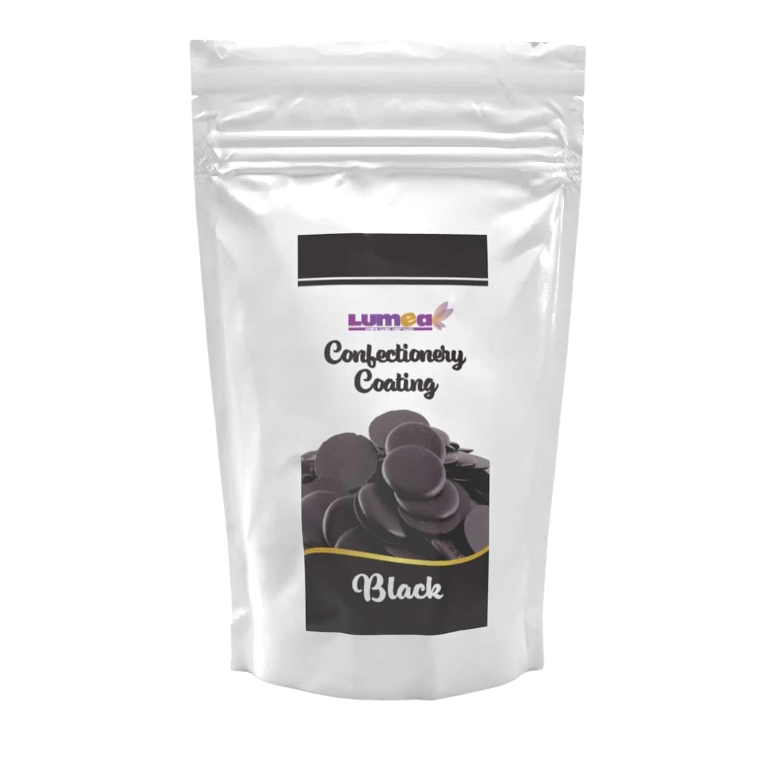 Dekozauber24 couverture dråber, hvide, 500 g, med hvid chokolade og vaniljesmag, Deco Melts chips, mikroovnsikker, til cake pops, kager, tærter, tærter, dryp eller glasur Naty Shop Sugarpaste Black