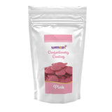 Dekozauber24 couverture dråber, hvide, 500 g, med hvid chokolade og vaniljesmag, Deco Melts chips, mikroovnsikker, til cake pops, kager, tærter, tærter, dryp eller glasur Sukkerpasta Naty Shop Pink