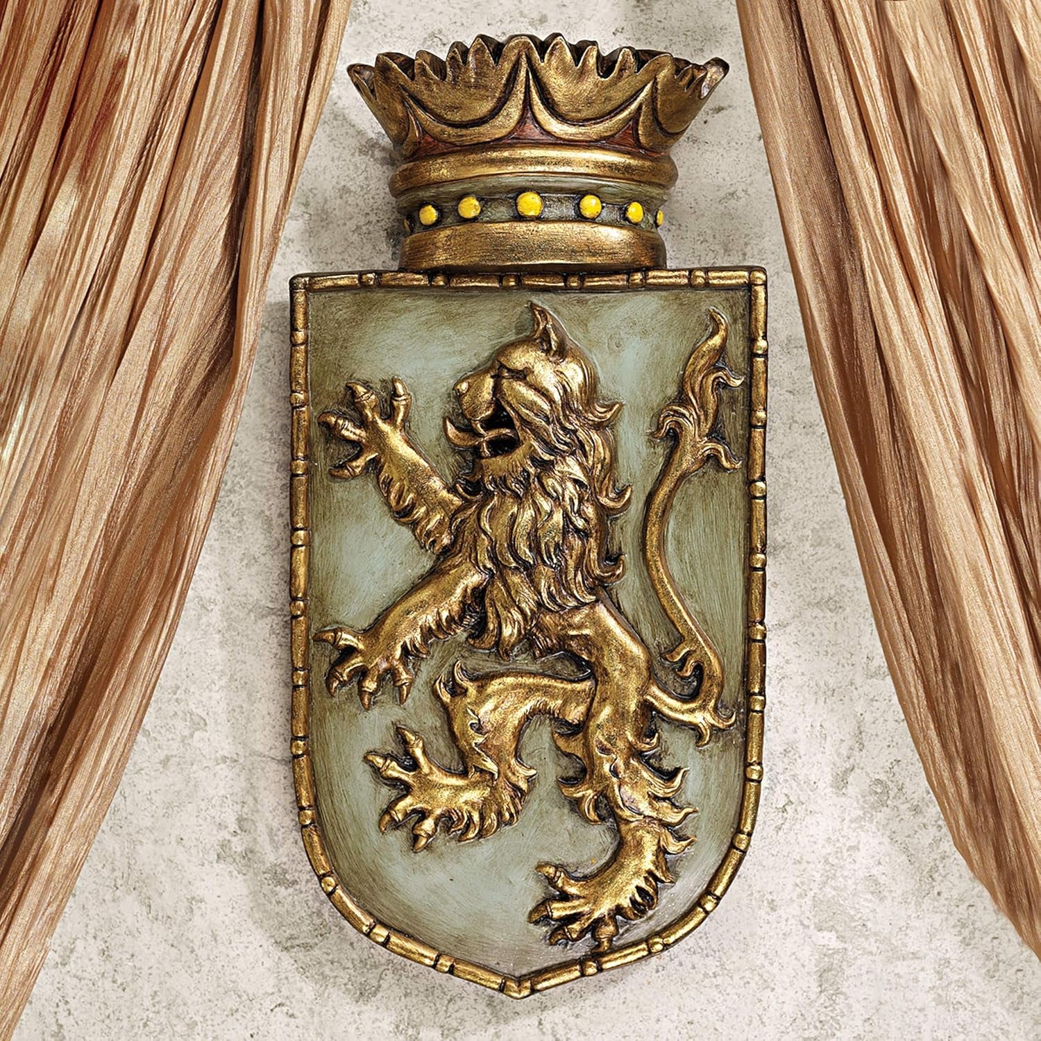 Design Toscano Middelalderskjold Lodret løve, vægskulptur Statuetter og skulpturer Naty Shop