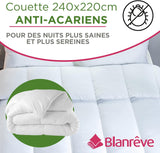 Serenité quilt - Antimidebehandling - Hærdet 300 G/M² - 240 X 220 Cm - Til dobbeltseng - Kan maskinvaskes, hvide dyner og dyner Naty Shop