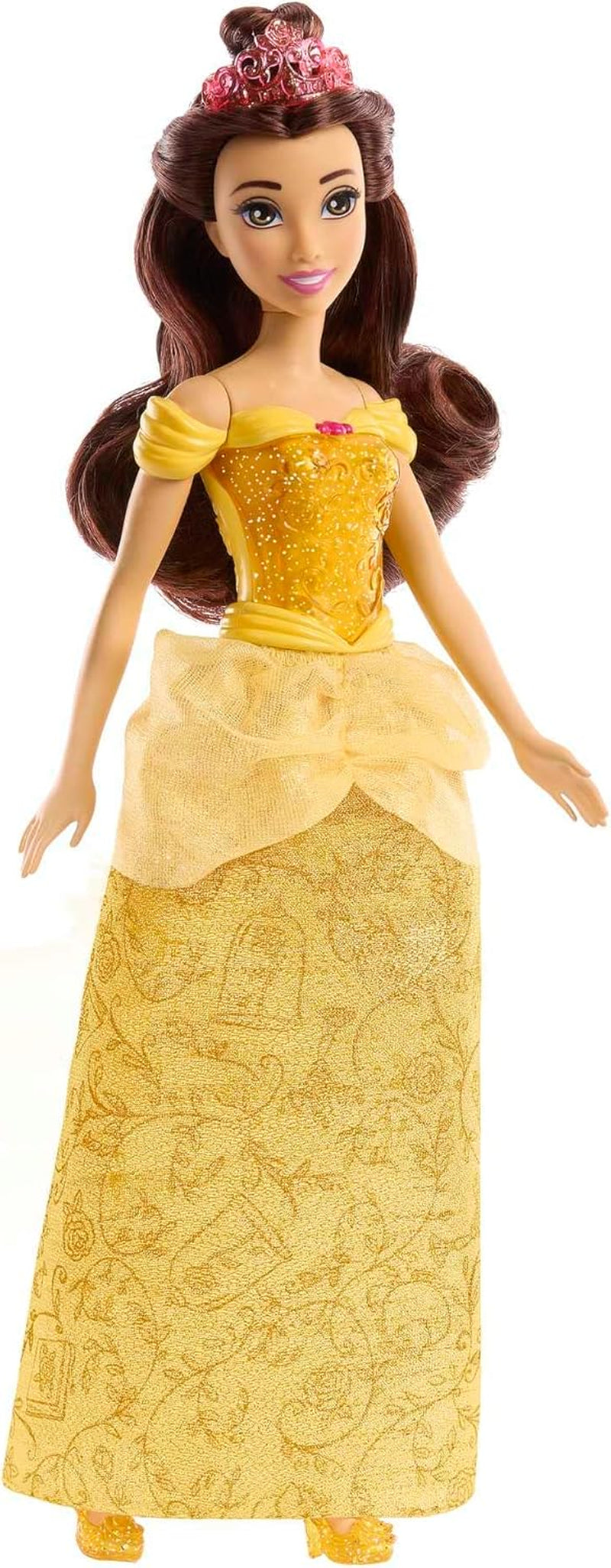 Mattel Disney Princess Legetøj Artikuleret Belle Fashion Dukke med funklende tøj og tilbehør Disney film inspireret gave til børn HLW11
