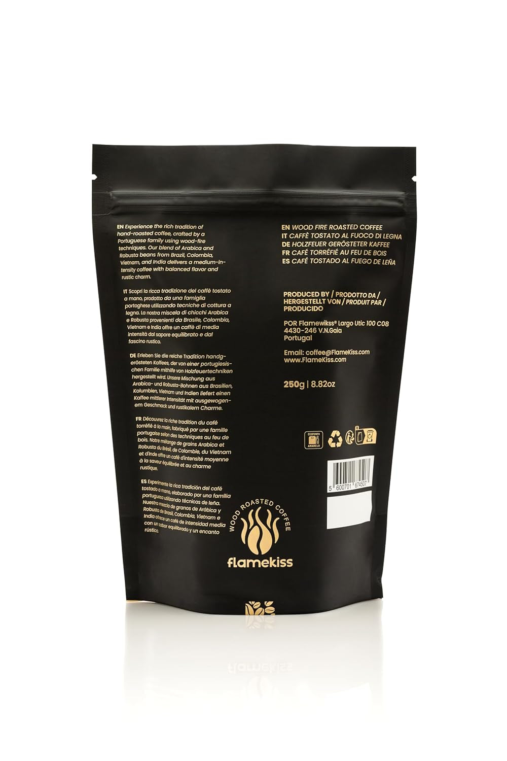 Kaffebønner 250 g – Arabica og Robusta espressobønner af høj kvalitet, håndristede i træ, for den fyldige og aromatiske smag af kaffebønner