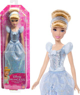 Mattel DISNEY Princess Askepot - Leddukke med funklende outfit, aftagelige sko og tiara, kæmmet hår til stylingsjov, til børn fra 3 år og opefter, HLW06