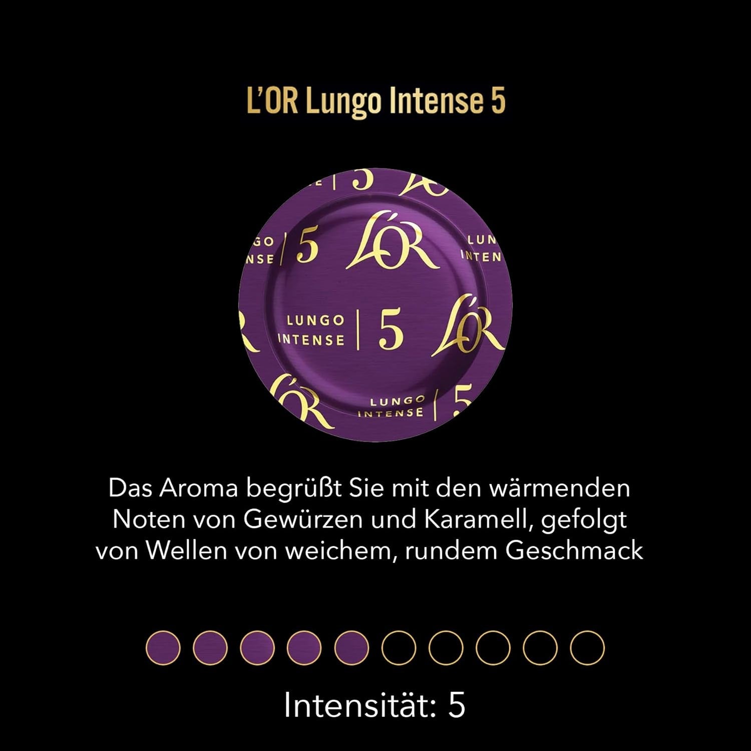 L'OR Suprême Lungo Intense 5, mild, Intensität 5/10, Nespresso* Pro-kompatibel Kaffeekapsel, 50 Kapseln