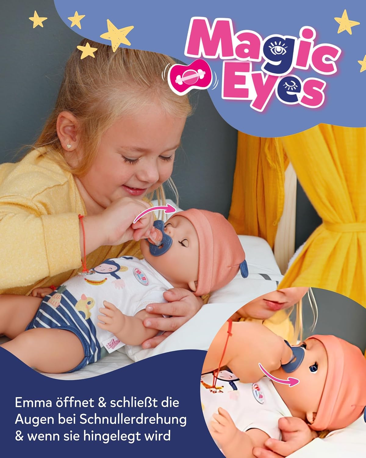 Baby Born Emma Jungle Style Doll - 43 cm - 10 funktioner inklusive tilbehør og bodysuit i unisex farver - Fungerer uden batterier - Velegnet til børn fra 3 år og derover