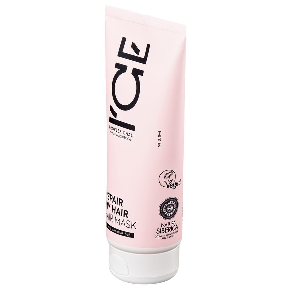 ICE Professional fra Natura Siberica Repair My Hair Mask - Intensiv reparationsmaske til beskadiget hår - Med sibirisk cedertræ og PRO-keratin - 200 ml Hårmaske Naty Shop