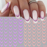 9 farver franske negle klistermærker franske negle klistermærker selvklæbende negle folie franske negle gradient klistermærker franske negle klistermærker nail art negle design klistermærker negle tilbehør
